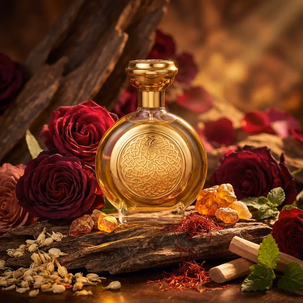 A dark bottle under soft light