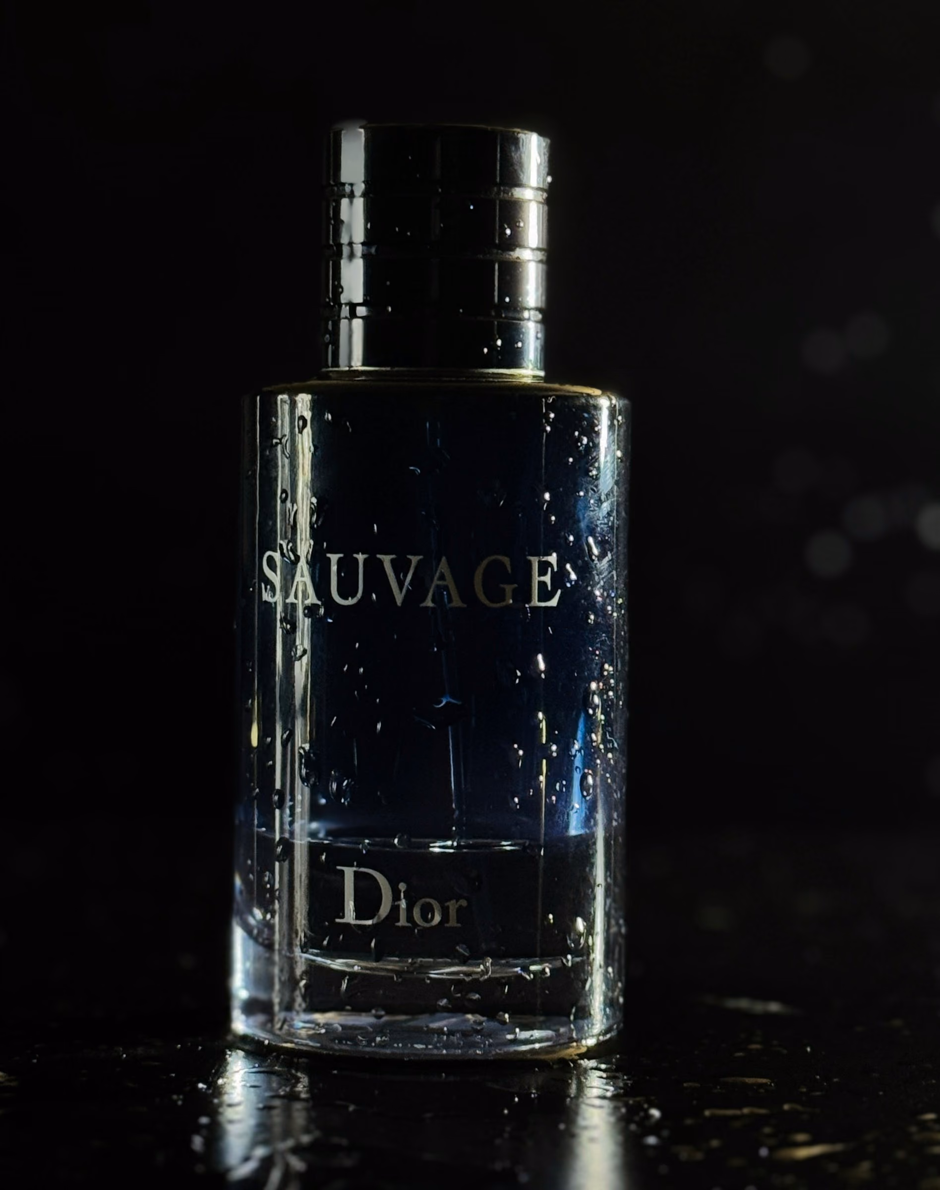 A bottle silhouette on warm paper