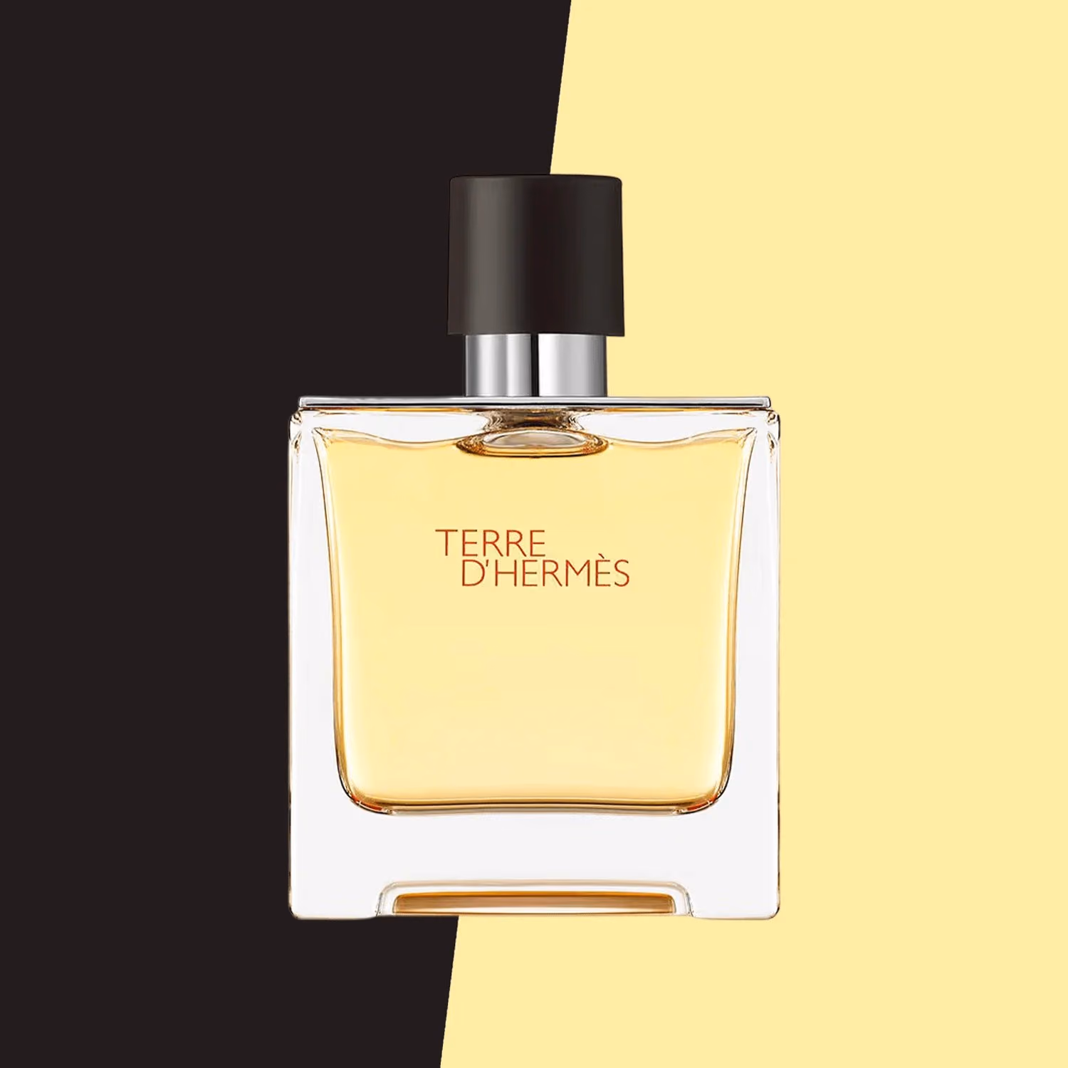 A perfume bottle in warm studio light